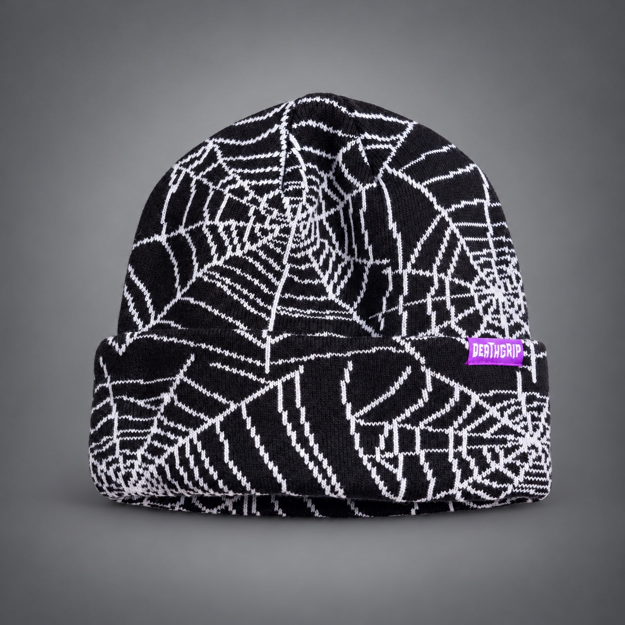 DEATHGRIP Spiderweb Beanie — F26 square product photo